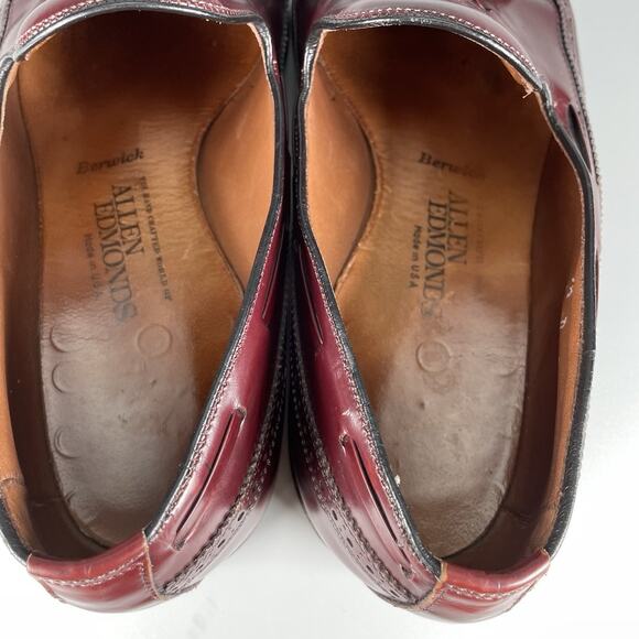 Allen Edmonds Berwick Burgundy Leather Tasseled Wingtip Loafers‎ Mens Size 9.5 Allen edmonds berwick mens - Gem main image 2